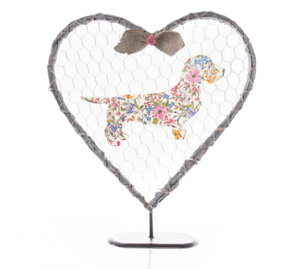 Grosses Herz mit Gitter & Blumendackel